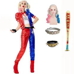 Women Quinn Costume Harley Cosplay Adult Halloween Costume For Women Squad Costume For Adult Carnival Party Suit