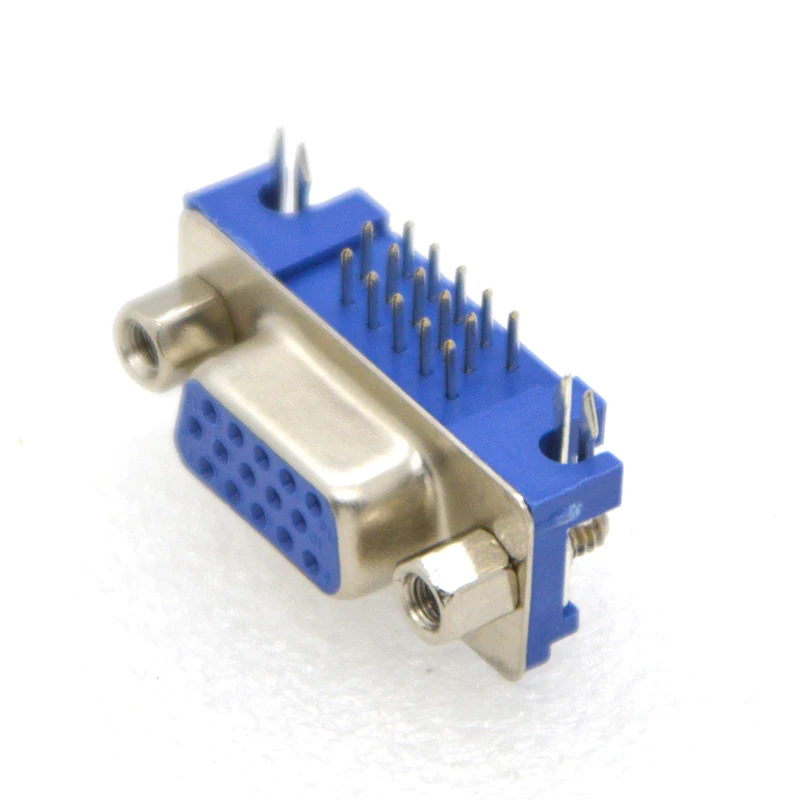 

100pcs Blue New VGA 3.08mm DB15 interface HDR15 DR15 Male Connector Socket Three row Special Wholesale Free shipping to Russia