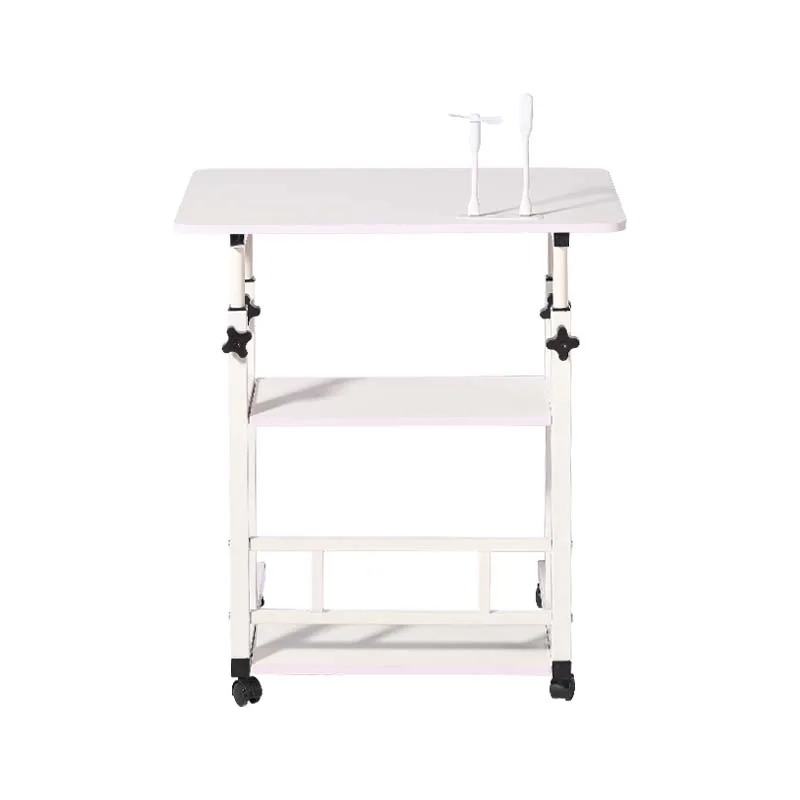 Mobile bedside table Notebook holder Height adjustable Computer desk Study table with 4 wheels for bed sofa reading