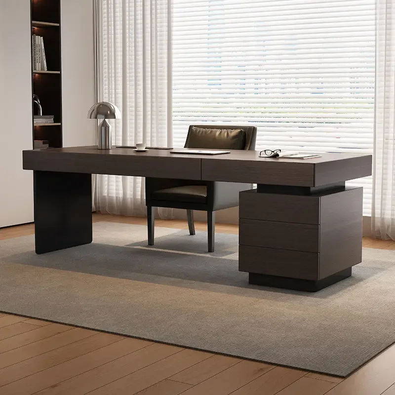 Modern design inductive computer desk, minimalist home bedroom study solid wood desk
