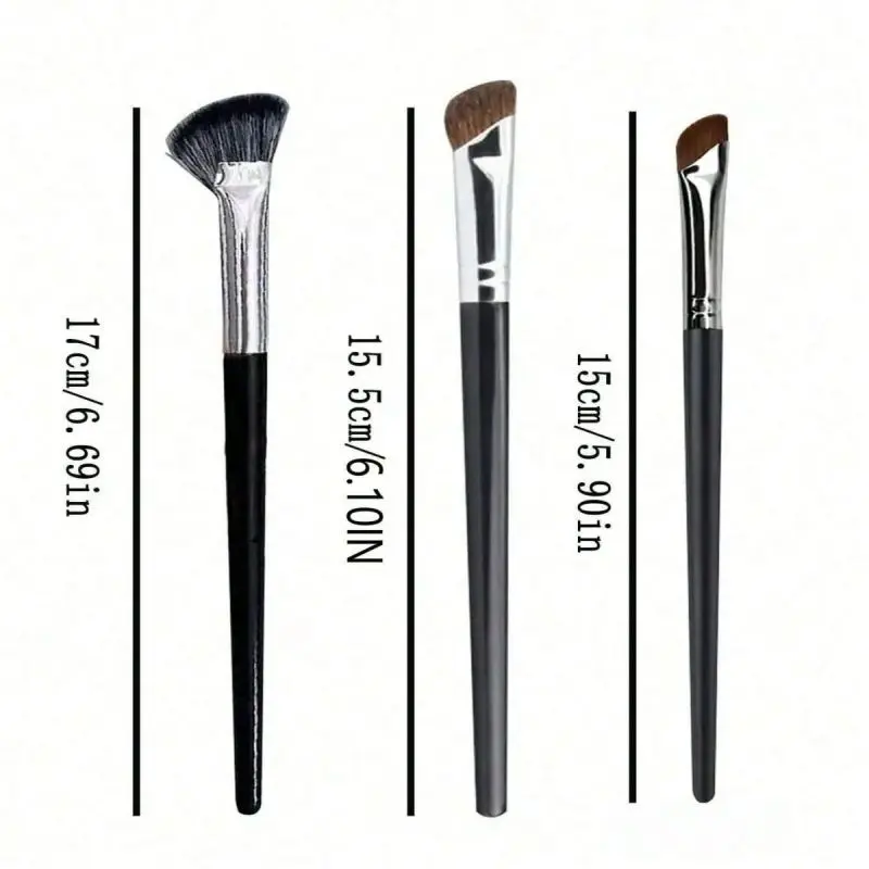 3/4 個のノーズコントゥアリングブラシとアイシャドウミキシングブラシ、無香料ナイロン毛 ABS ハンドル、正確なメイクアップのための柔らかい毛
