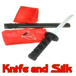Knife And Silk - Stage Magic Tricks Gimmick Classic Magic Mentalism Close Up Party Trick Accessories Illusions Gimmick Magician