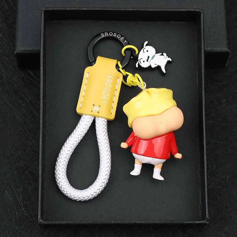 Anime Crayon Shin-chan Cute Figure Keychain Couple Kawaii Style Backpack Pendant Bag Charm Backpack Decoration Car Lovers Gifts