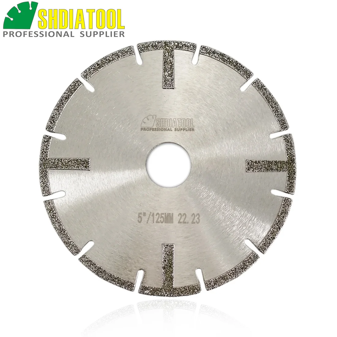 SHDIATOOL 1Pc Dia125mm Electroplated Diamond Cutting Disc Granite Marble Saw Blade Both Side 5Inch Reinforced Diamond Cutter