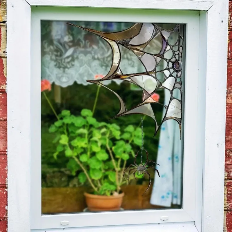 Halloween-Fensteraufkleber, 2D-flache Spinnen-Fensteraufkleber, gruselige Aufkleber, Dekorationen für Schlafzimmer, Wohnzimmer, Wohnheim