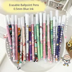 12PCS/Box Erasable Ballpoint Pens 0.5mm Blue Ink Cute Bear Peach Astronaut Writing Gel Pens Student Gift School Office Supplies