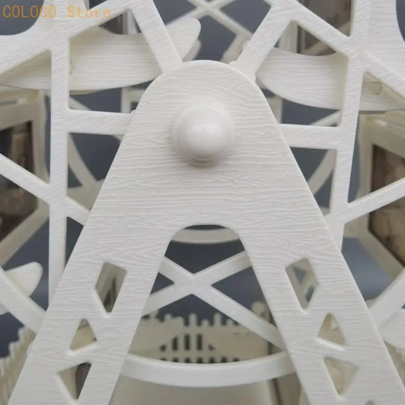 Antique Ferris Wheel Photo Frame 6 Glass Panel Easy To Change Pictures Gifting D0LD