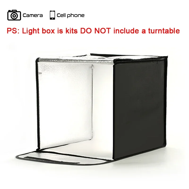 ターンテーブル-BKL 撮影用ライトボックス LED 折りたたみ式 ポータブルフォトスタジオ 75*75cm ミニライトテント フラッシュ写真照明