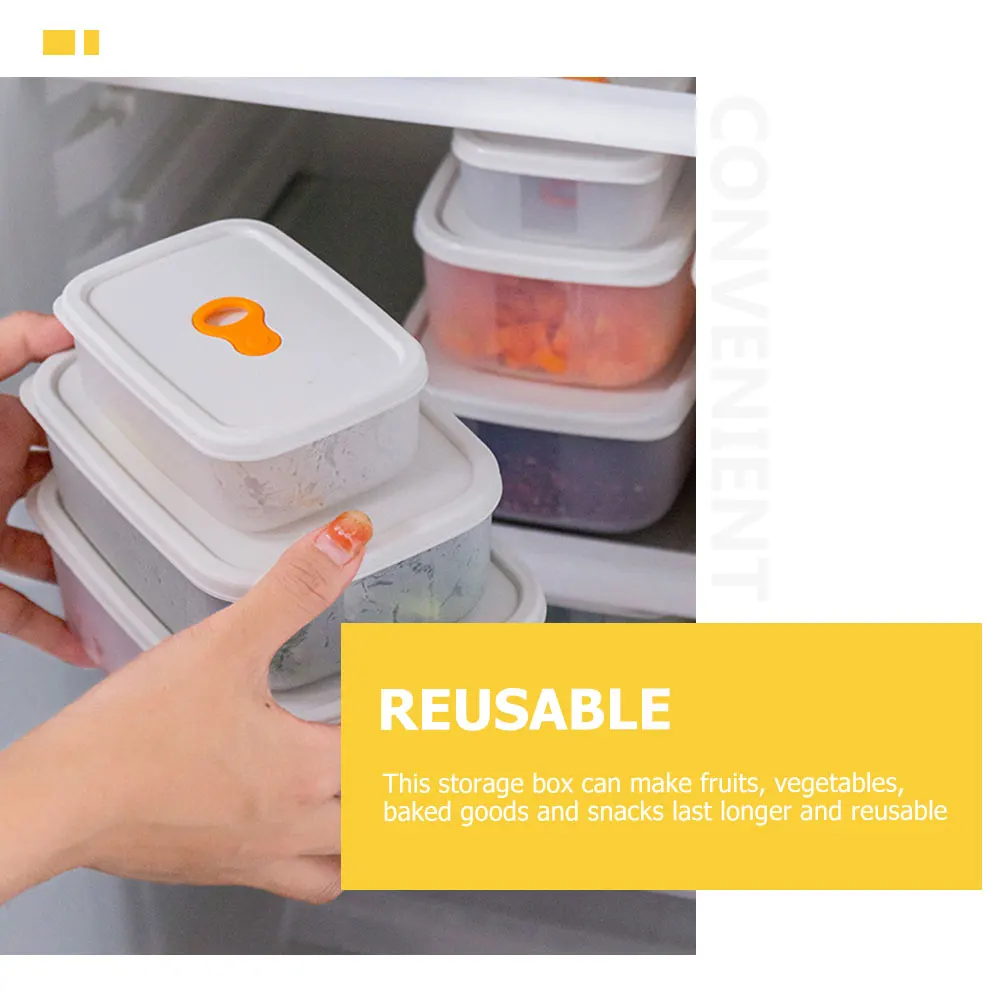 

3 Pcs Crisper Set Microwave Food Storage Containers for Freezer Foods Vegetable