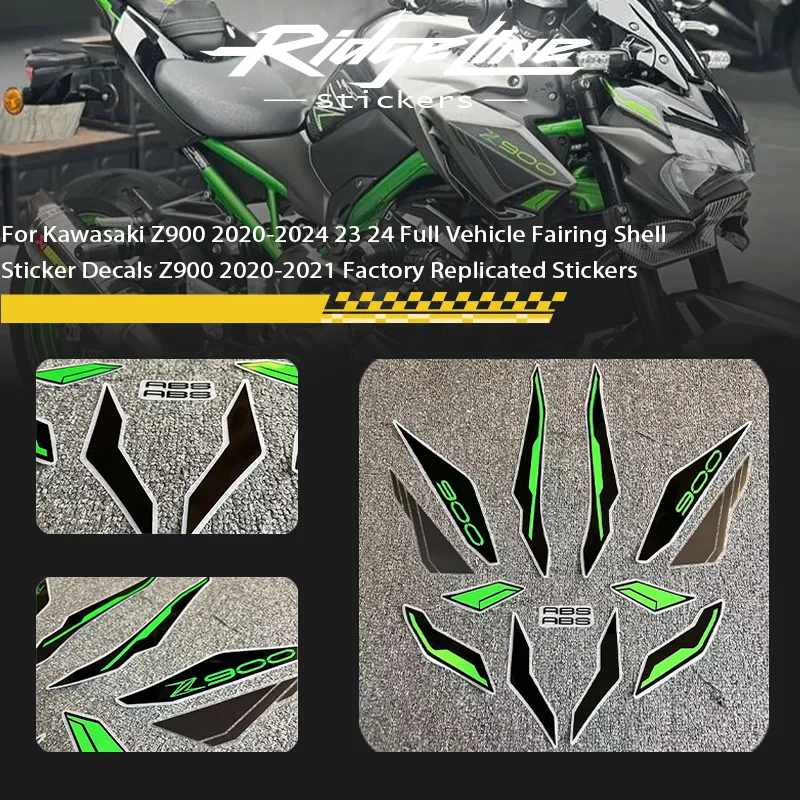 

For Kawasaki Z900 2020-2024 23 Full Vehicle Fairing Shell Sticker Motorcycle Decals Z900 2020-2021 Factory Replicated Stickers