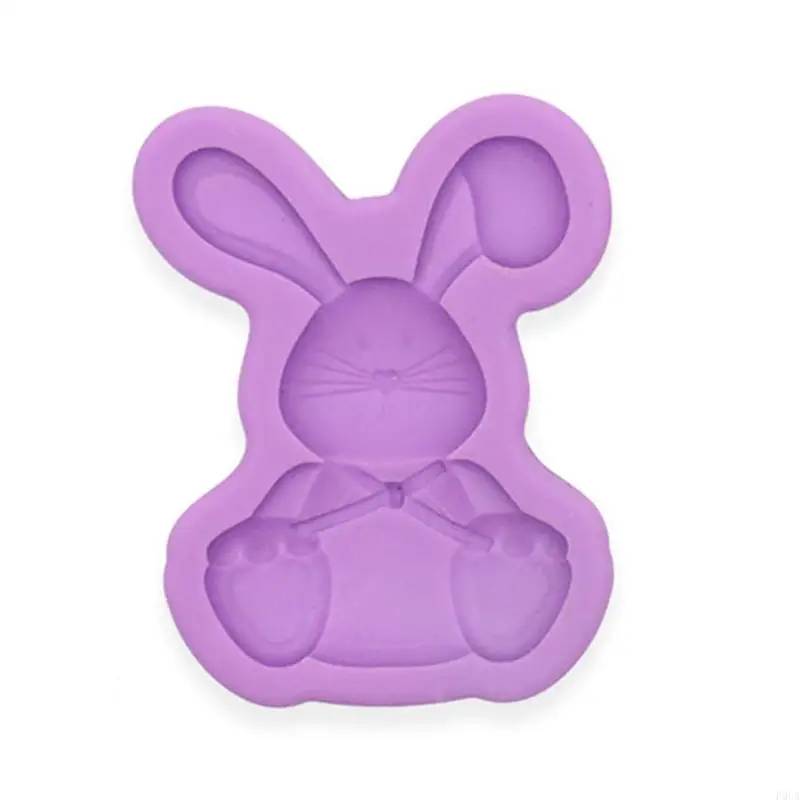 P0UA Small 3D Easter Rabbit Silicone Mold for Sugars Cupcake Chocolate Making