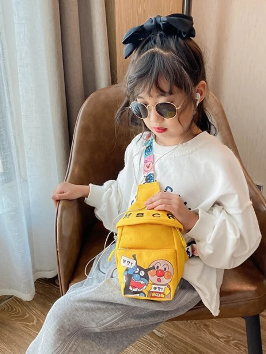 Bolso cruzado de lona de dibujos animados para mujer, mini bolso de pecho que combina con todo, bolso de hombro de moda, bolso familiar, regalo