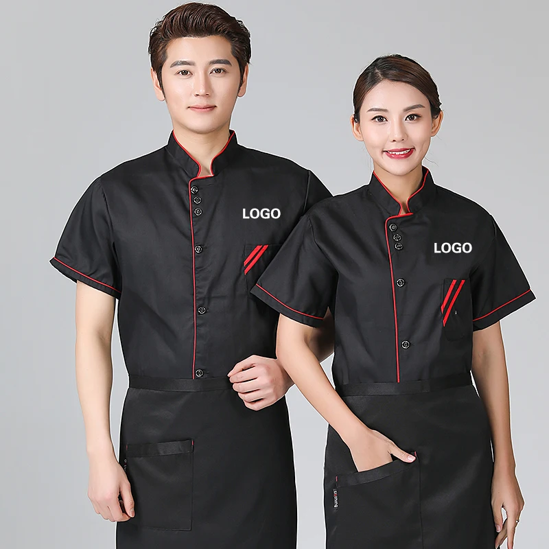 Chef Uniform Men Cook Clothes Unisex Restaurant Kitchen Shirt Short/Long Sleeves Pastry Jacket Works Top Print Logo Design