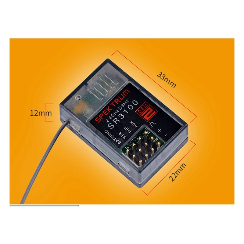 Sr3100リモコン受信機、dx3r dx2e dx5c、おもちゃ送信機、電子交換アクセサリー、greyに適しています