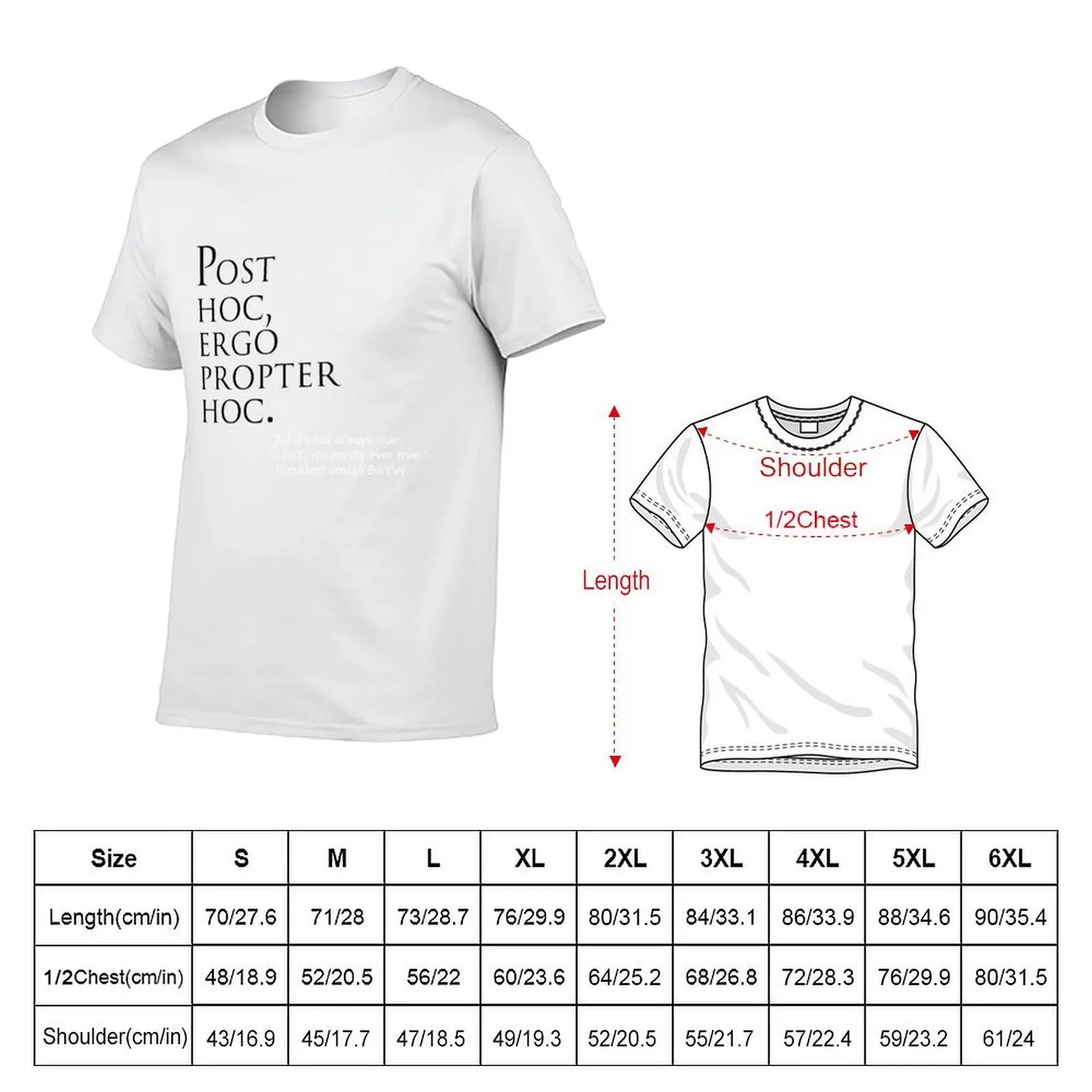 Post Hoc, Ergo Propter Hoc T-Shirt funny shirt cotton aesthetic clothes mens plain t shirts