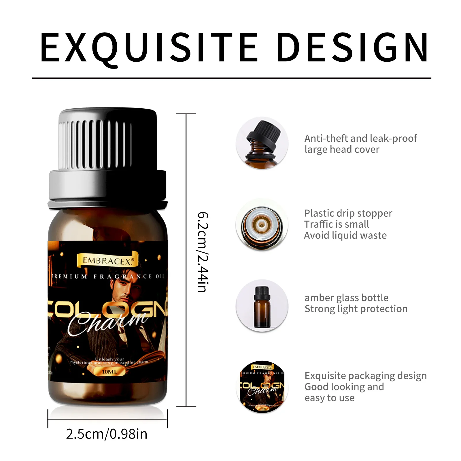 10ml Cologne Fragrance Oils Men'S Aroma Oils DIY Candle Long Lasting Scent Holiday Gifts