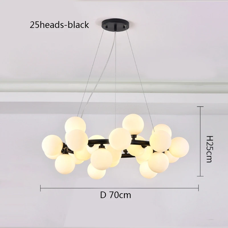 Nordic Ronde Kroonluchter Glazen Bal Kroonluchters Restaurant Bar Keuken Woonkamer Ring Scandinavische Lamp Armaturen
