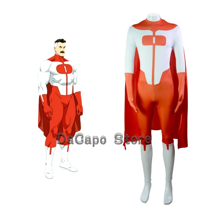 Invincible Mark Grayson Jumpsuit Cloak Superhero Cosplay Omni-man Costume Atom Eve Anime Bodysuit Halloween Men Women Boots Wig