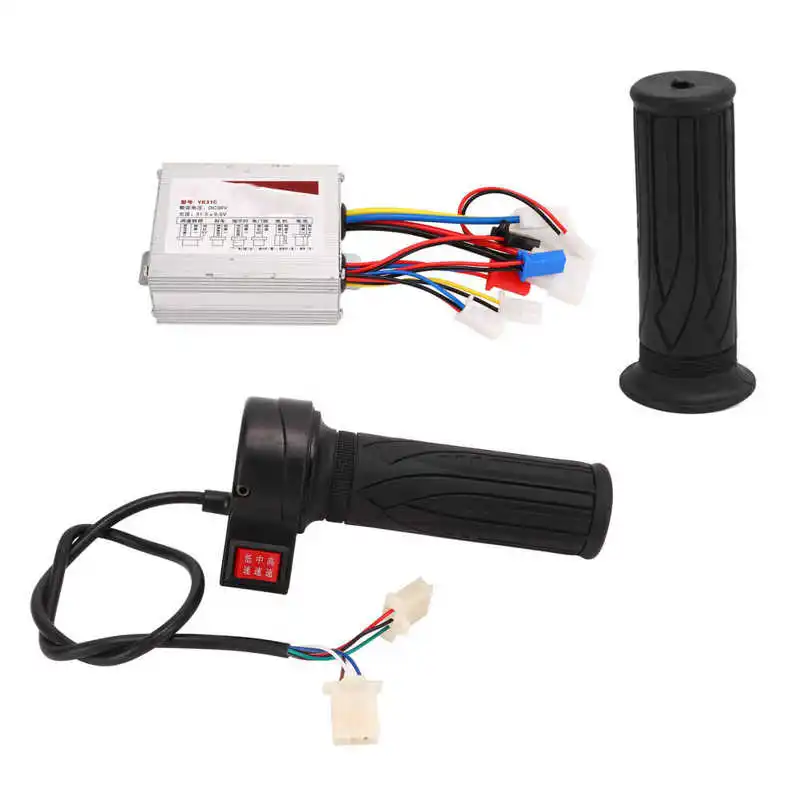 Electric Bike Motor 12V/24V/36V 500W Brushed Controller and 3 Speed Throttle Grip Set for Electric Bicycles Tricycles