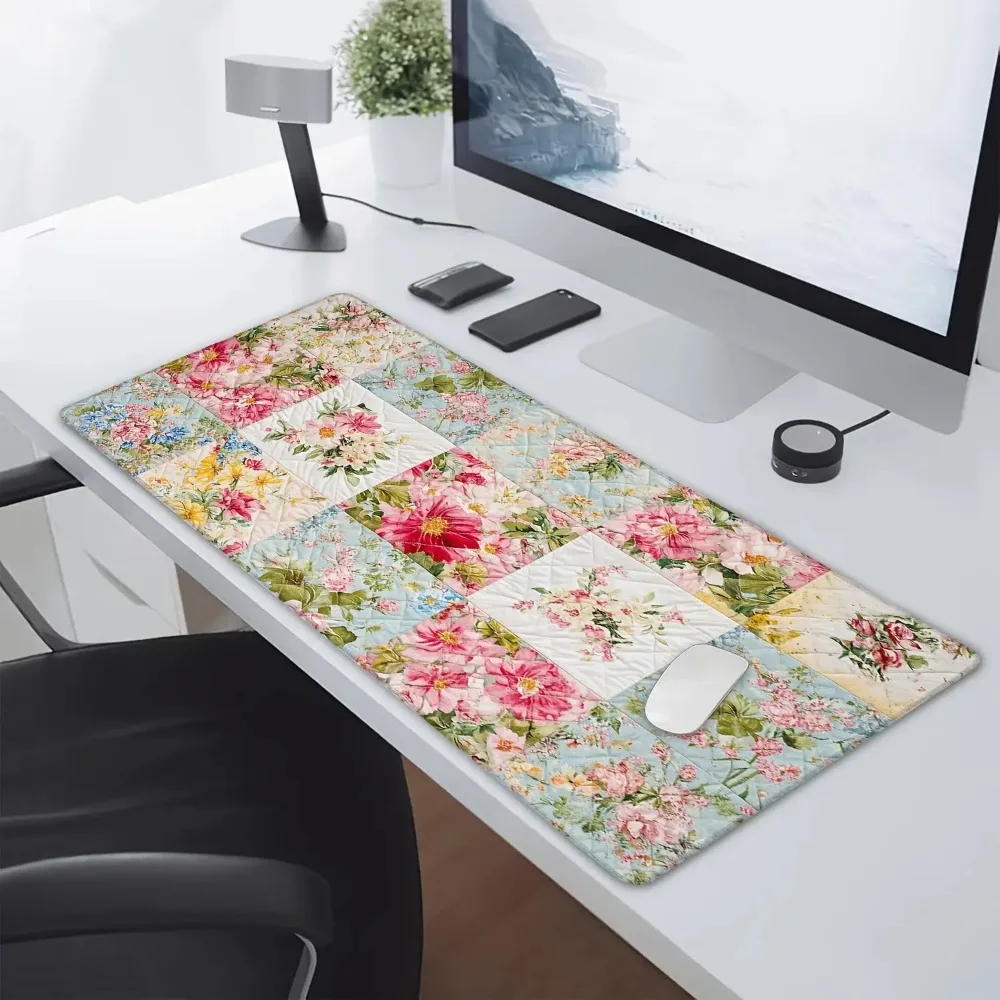 Anti-slip gaming mouse pad, featuring a retro floral tufting design, is an ideal decorative accessory for the office