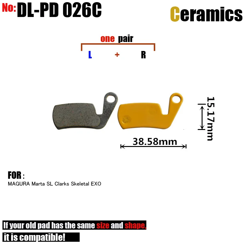 DELT السيراميك دراجة مكبح قرصي الوسادة ل MAGURA مارتا SL كلاركس الهيكل العظمي EXO أجزاء الدراجة الجبلية