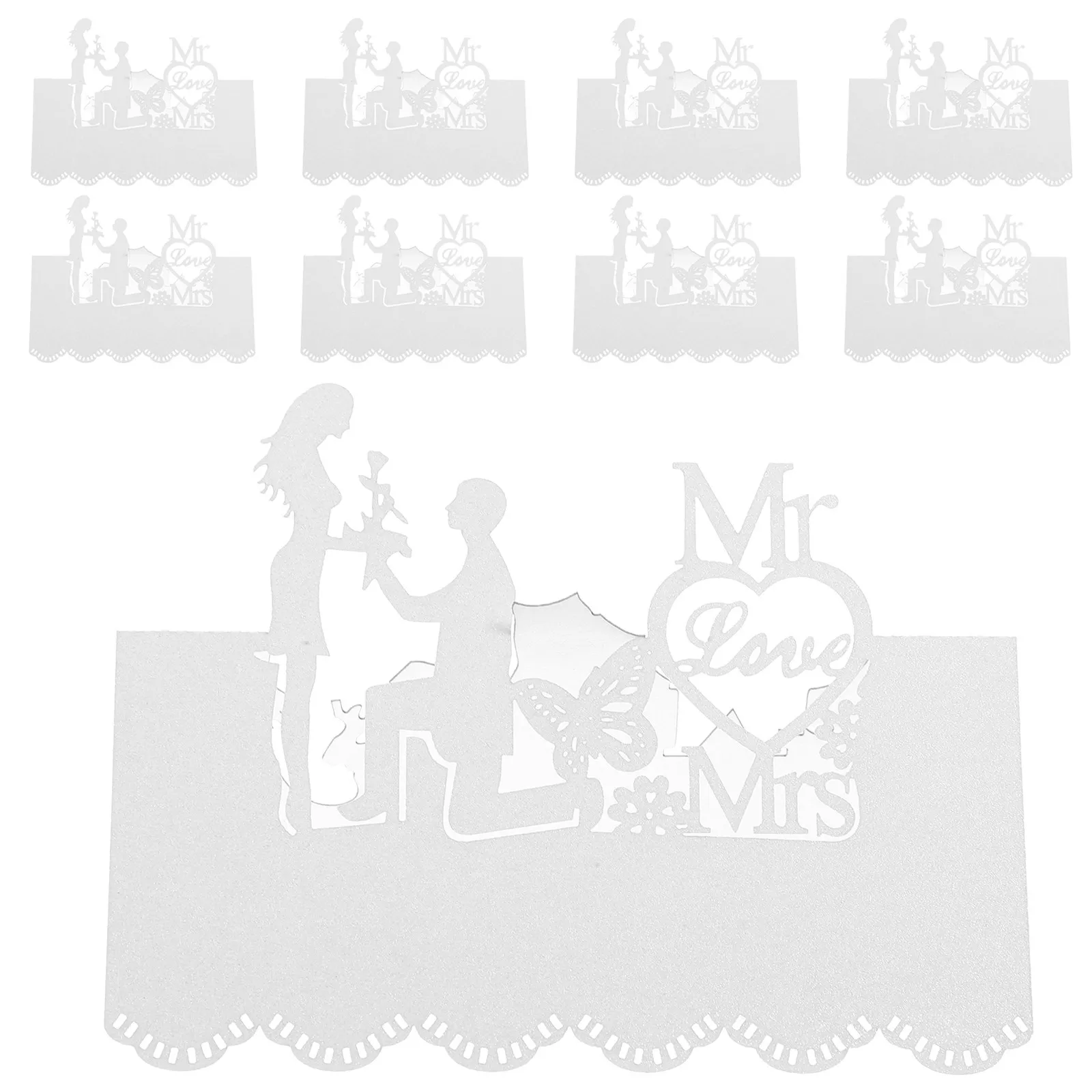 

50Pcs Laser Cut Hollow Flower Place Cards Blank Name Writing Elegant Wedding Table Decor for Anniversary Christening Birthday