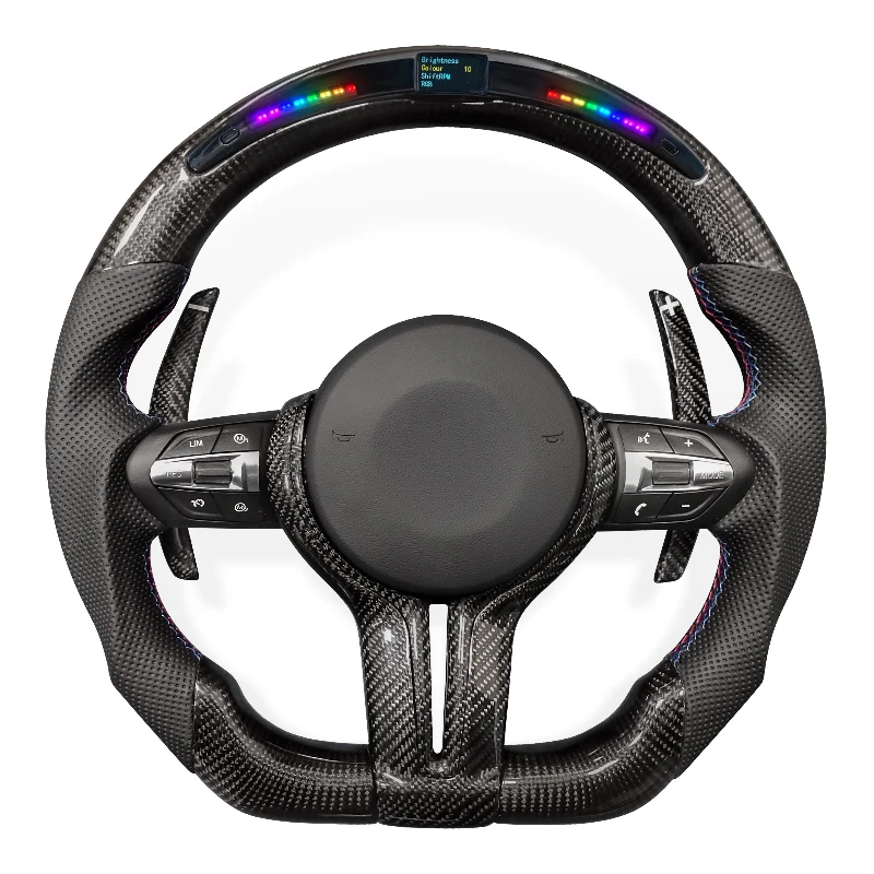 Carbon Fiber LED Style Car Steering Wheel For BMW M3 M6 F01 F02 F06 F07 F10 F11 F12 F14 F15 F16 F22 F30 F31 F32 F36 F80 F82 E90