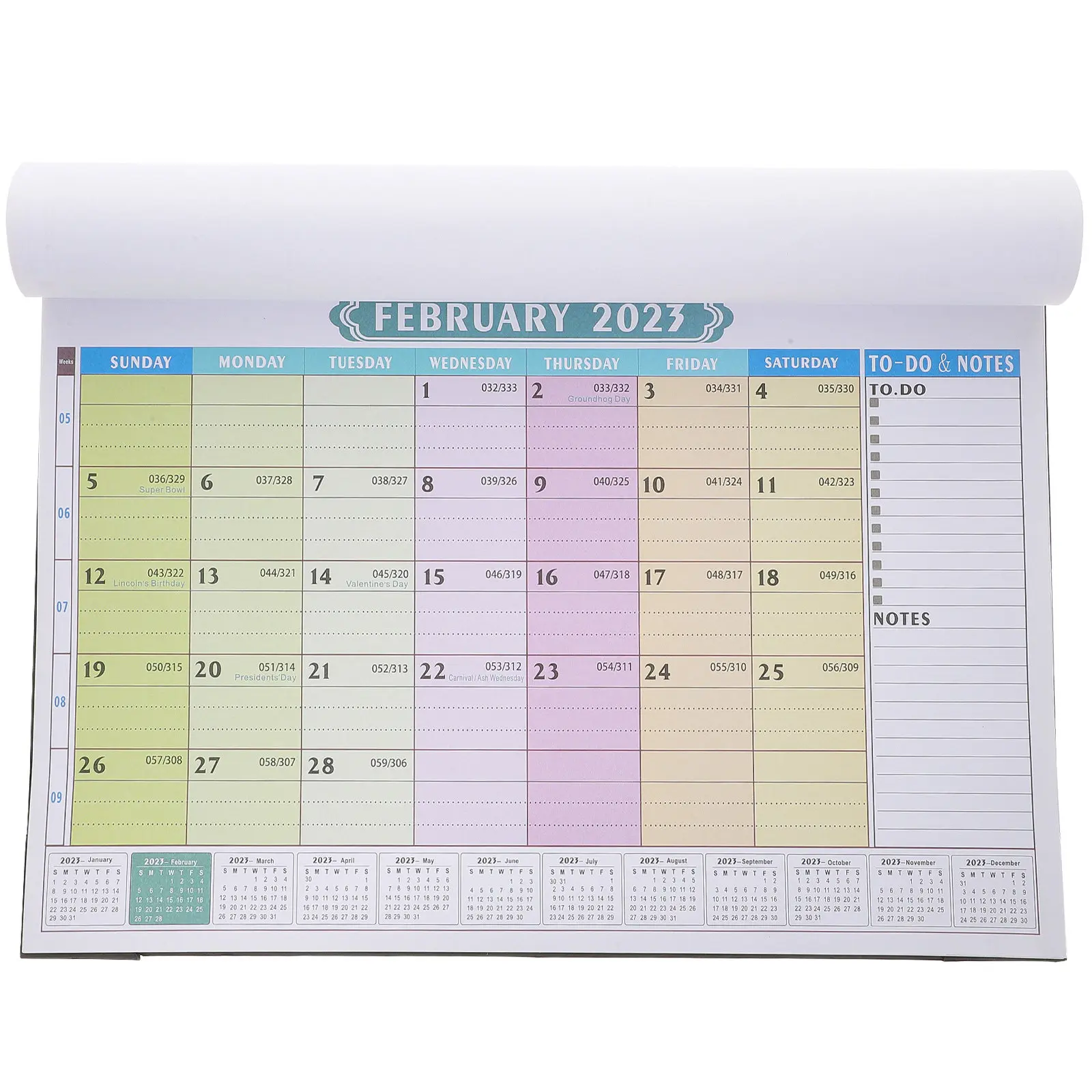 Home Office Calendar For Living Room Calendar Household English Hanging Thick Paper Multi-function Monthly Desk