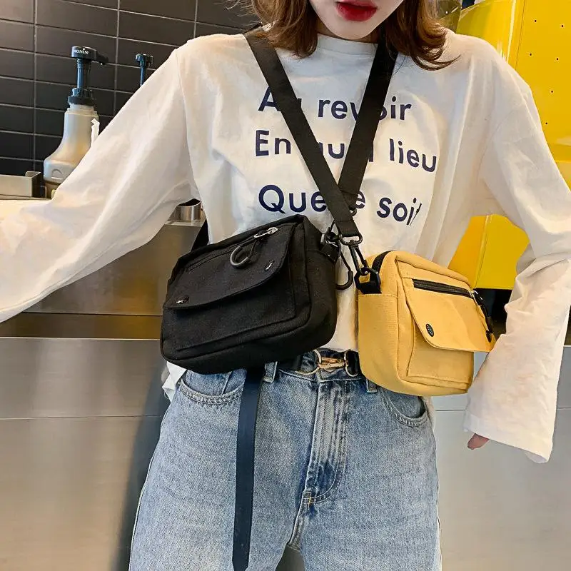 

Urban Casual Canvas Side Bag for Women; Daily Commute Shoulder Portfolio; Phone Bags; Student Shoulder Carry-alls for Girls Gift