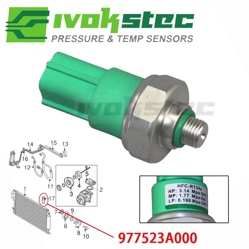 Sensor de presión de aire acondicionado 97752-25000 para HYUNDAI Accent II Getz KIA Jioce 1,3 1,5 1,6 1999-2005 97695M2000