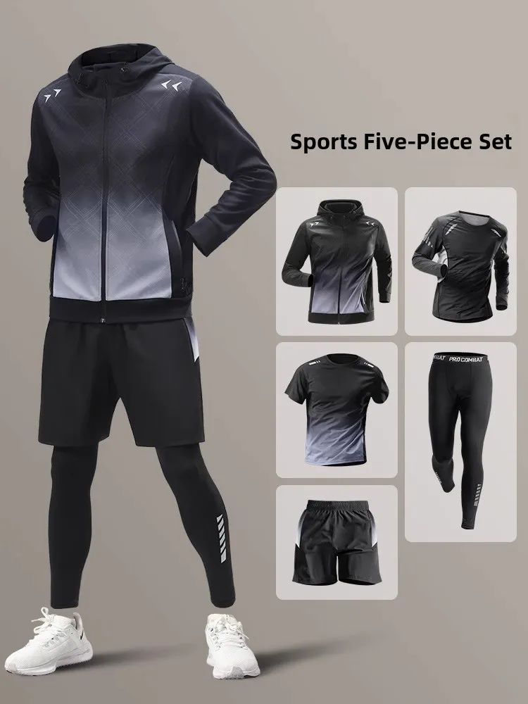

Men's Running Sport Set Qui Dry Fitn Clothes Outdoor Cycling Equipment Profional Sports Spring Autumn Seasonal Wear