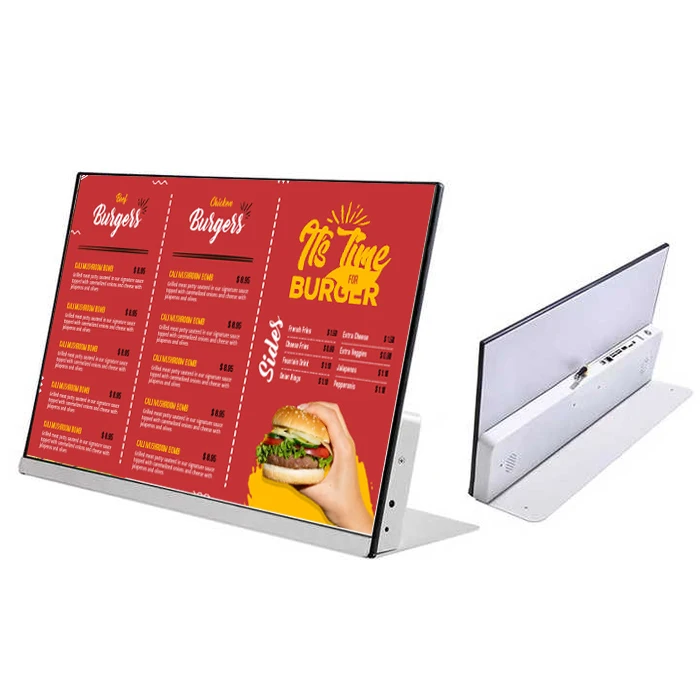 Surprise Price White Ads Digital Menu Display Board For Milk Tea Table Top Signage Elevator Or Subway Use Made In China