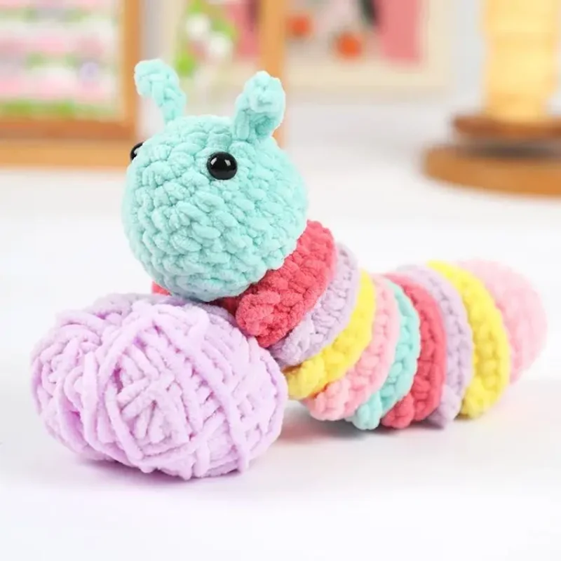 

Animal Crochet Knitting Kit With Crochet Hooks And Cotton Yarn Thread For Beginners DIY Non-finished Materials Package Set