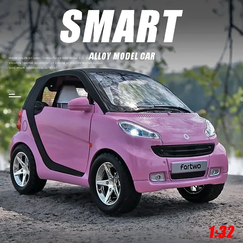 1:32 Mercedes Benz Smart Fortwo Micro City Car Alloy Model Metal Diecast Car Simulation Collectibles Ornaments Holiday Present