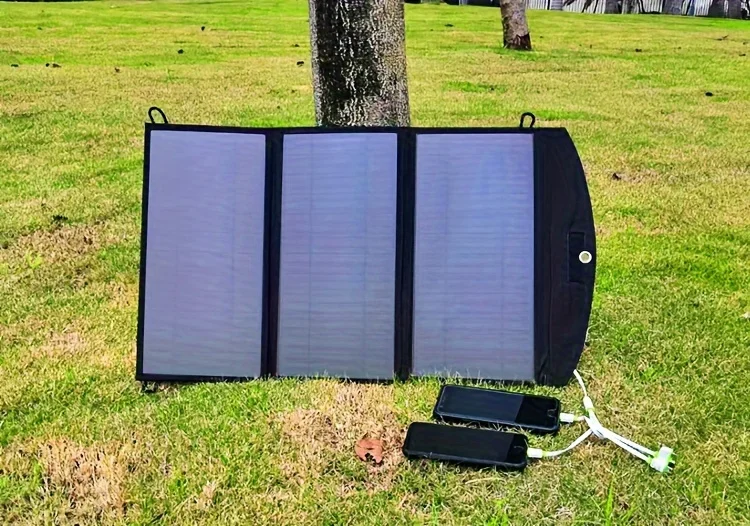 5V 21W Foldable Solar Panel Charger Dual USB Output Fast Solar Charging Mobile Phones Power Bank USB Light More USB Devices