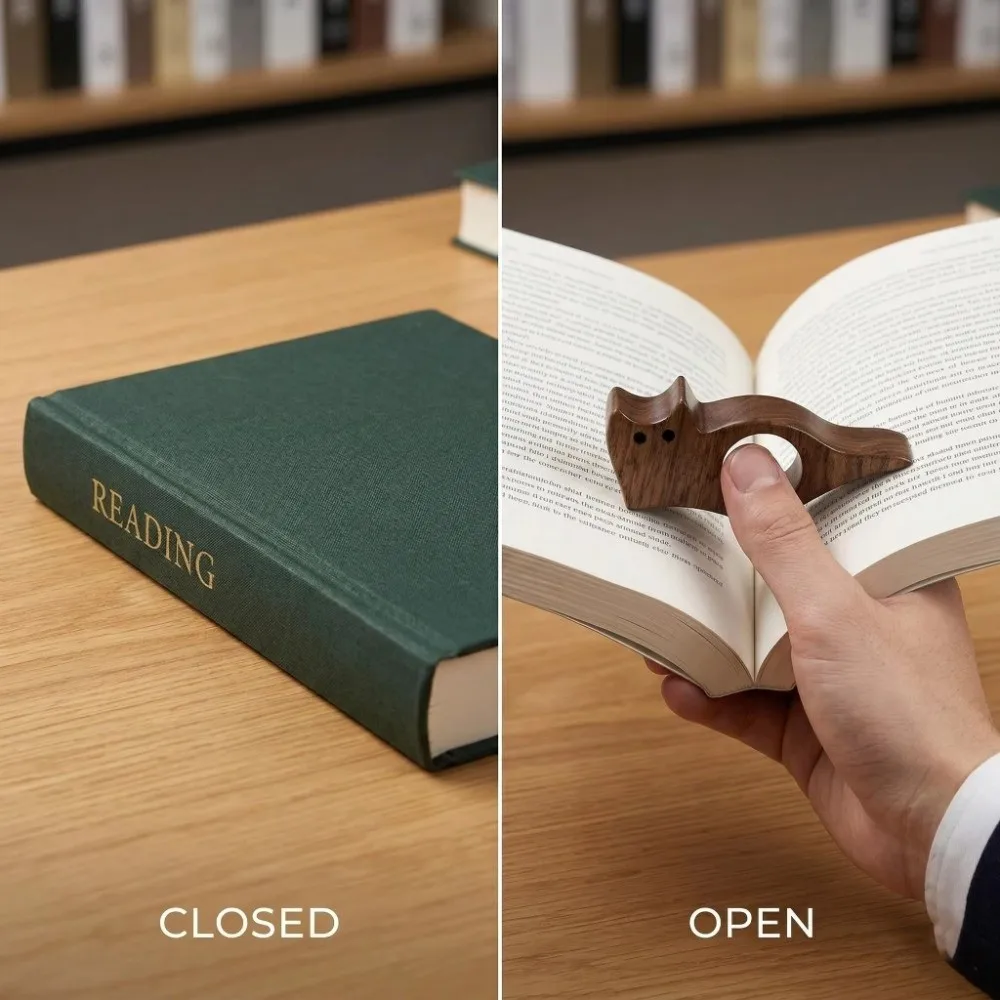 One Hand Operation Thumb Page Holder Page Turning Fixed Fast Reading Aid Page Holder Bookmark Portable Finger Hole