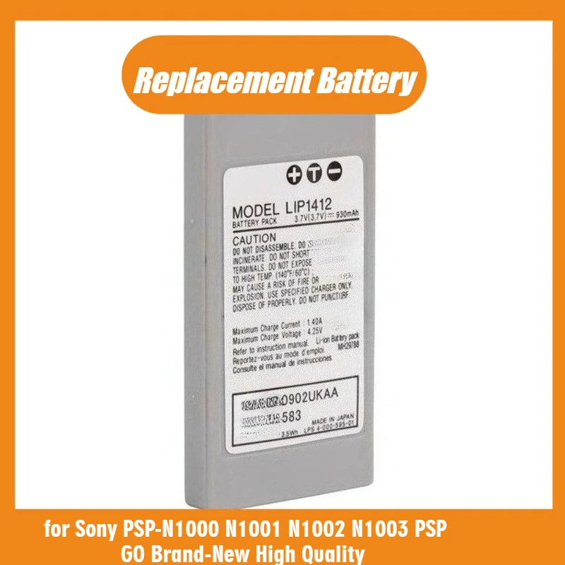 

Battery 3.7V 930mAh LIP1412 for Sony PSP-N1000 N1001 N1002 N1003 PSP GO Brand-New High Quality