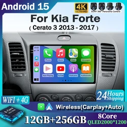 Android 15 Radio Carplay For Kia Cerato 3 K3 Forte 2013 2014 2015 2016 2017 2018 Auto Stereo Multimedia Player GPS Navigation