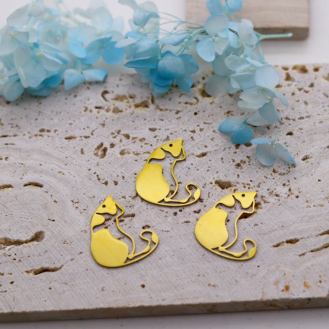 3 قطع جميلة هريرة diy سحر الفولاذ المقاوم للصدأ سحر لصنع المجوهرات الأقراط أساور الحرفية لطيف القط قلادة صالح الاطفال الهدايا #4