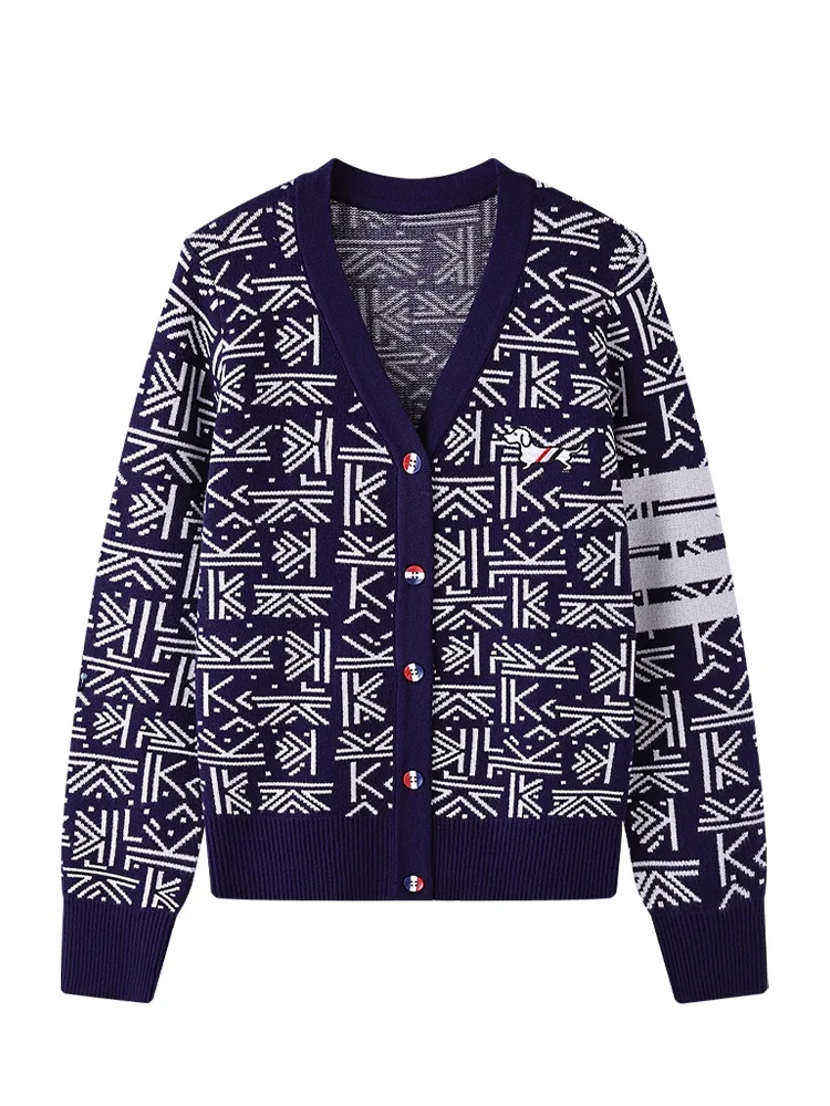 

JZZDEMM Vintage Embroidered Knit Cardigan Women's Faion Outerwear Long Sve V-Ne Button up Regular Fit Premium Quali