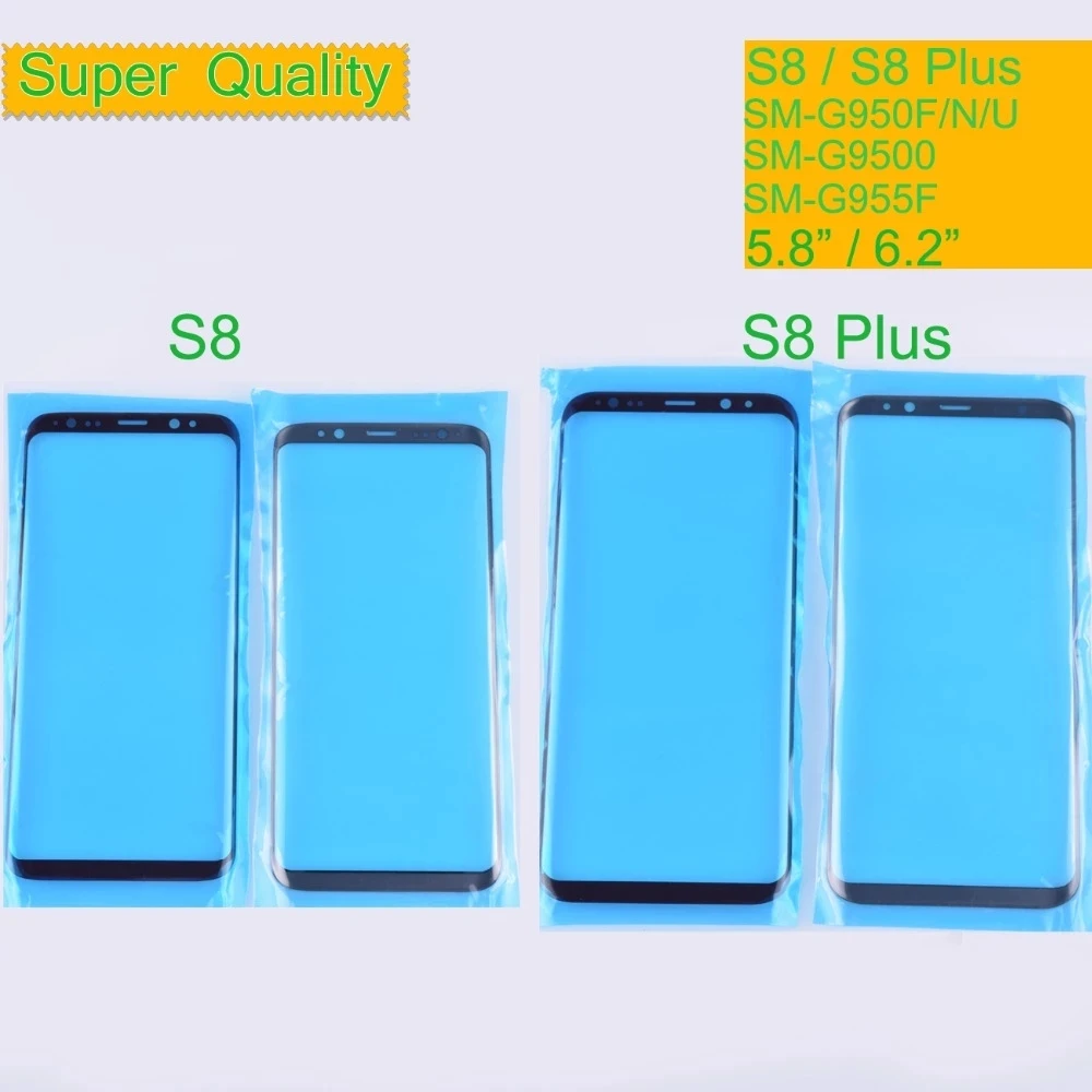 For Samsung Galaxy S8 G950 S8 Plus G955 Touch Screen Front Glass Panel Outer LCD Glass Lens With OCA Glue