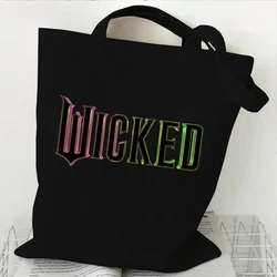 2024 Movie Wicked Canvas Bag for Women Shopper Handbags Reusable Shoulder Tote Bag