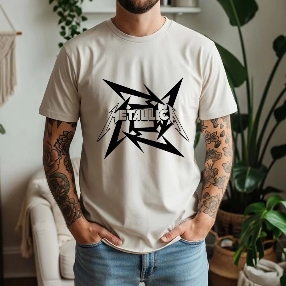 2026 Summer Metallica T-Shirt Metallica Band Heavy Metal Rock Punk Style Men and Women Breathable Short Sleeve T Shirt