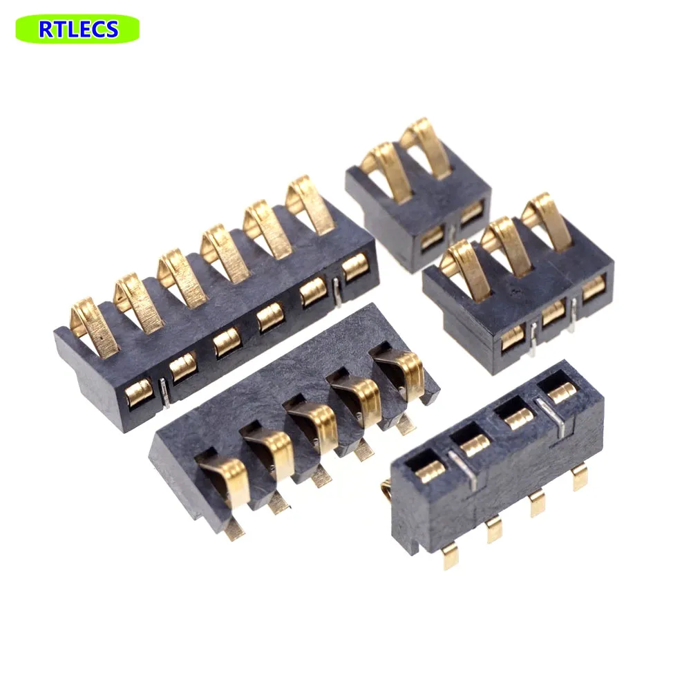 20 Pcs Spring Compression Contact 2.5 mm Pitch 2 3 4 5 6 Pin Male Connector Surface Mount Battery  Reflow Solder PCB