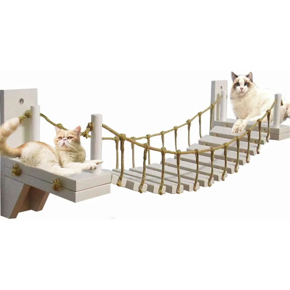 

Cat Bridge with 2 Fixed Brackets Perch Mod Cat Lounge Hammock Cat Condo Kitty Activity Furniture Casa Para Gato