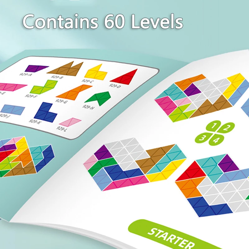 60 Levels Intellectual Puzzle Board Game Tangram Logical Thinking Challenge Travel Brain Game Children Education Montessori Toys