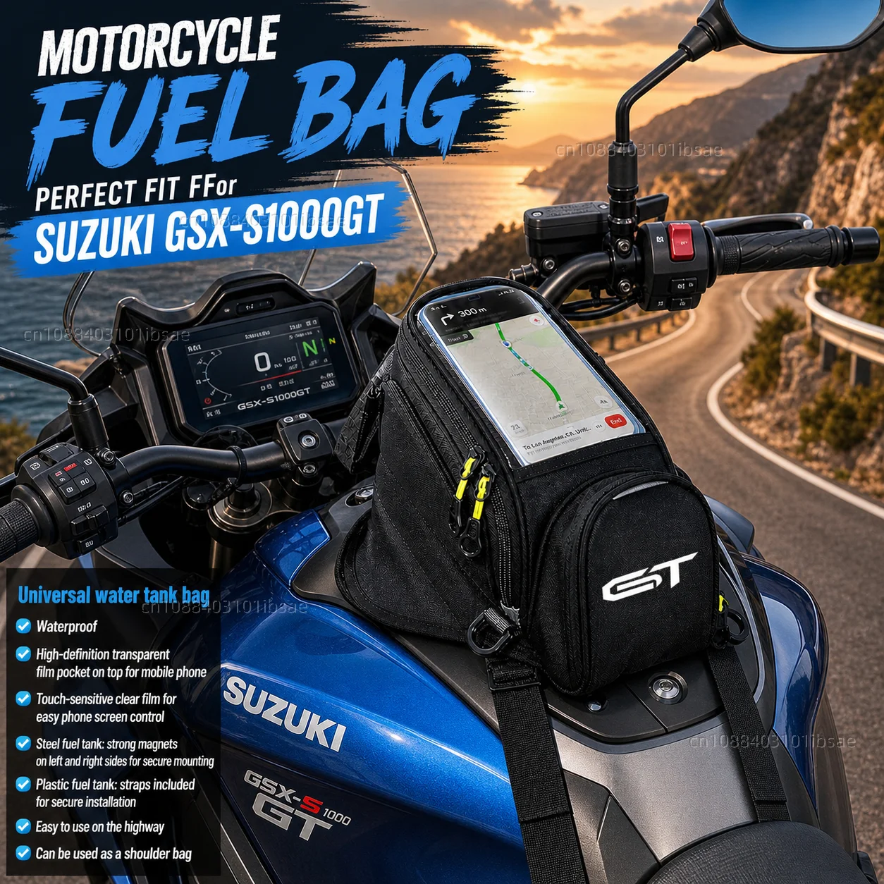 NEW Universal Magnetic Fuel Tank Bag Motorcycle Phone Navigation Pack For SUZUKI GSX-S1000GT GSXSGT GSXS-GT GSXS1000GT GSX-S
