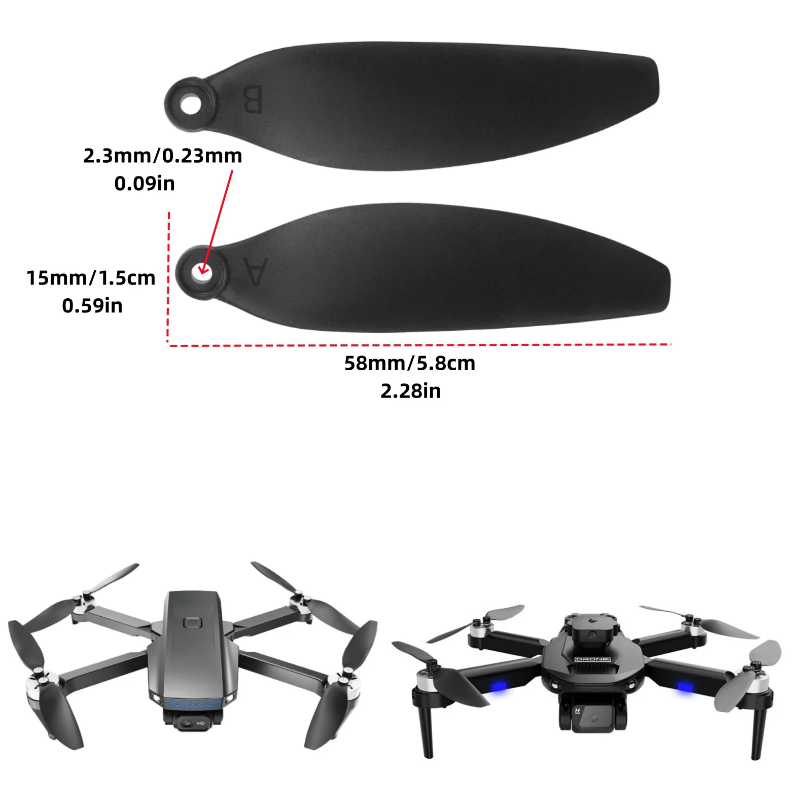16PCS Propeller for D20S F196 Brushless Obstacle Avoidance Drone HD Aerial Photography Quadcopter Blade Accessories