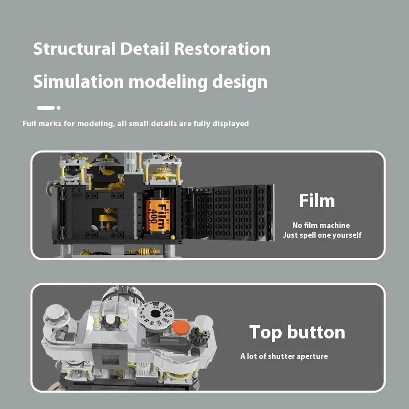 Compatible With Lego Wlz-6f Dslr Retro Simulation Camera Small Particle Digital Model Building Block Assembly Toy 1070 Particles