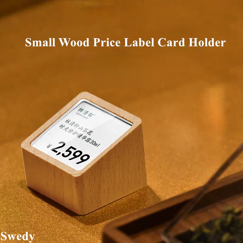 6 Pieces Wooden Table Sign Holder Display Stand Price Card Tags Restaurant Menu Paper Holder Ticket Holder Price Label Holder